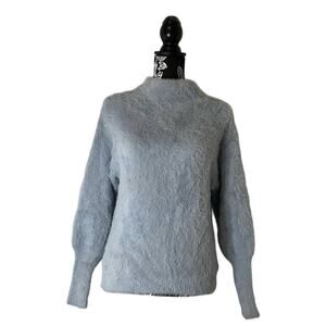 Catherine Malandrino Baby Blue Eyelash Knit Pullover Sweater Long Sleeve Small